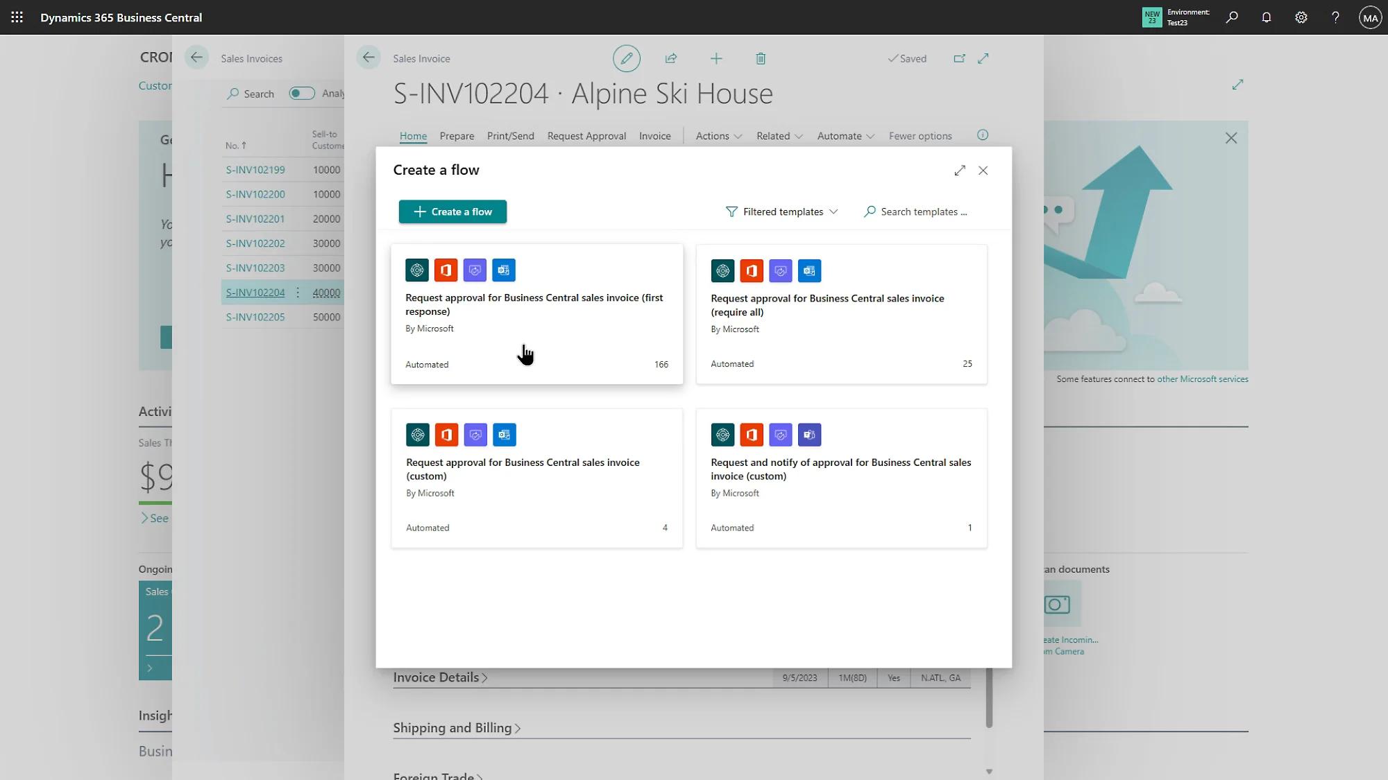 Ilustrasi dasbor Microsoft Dynamics