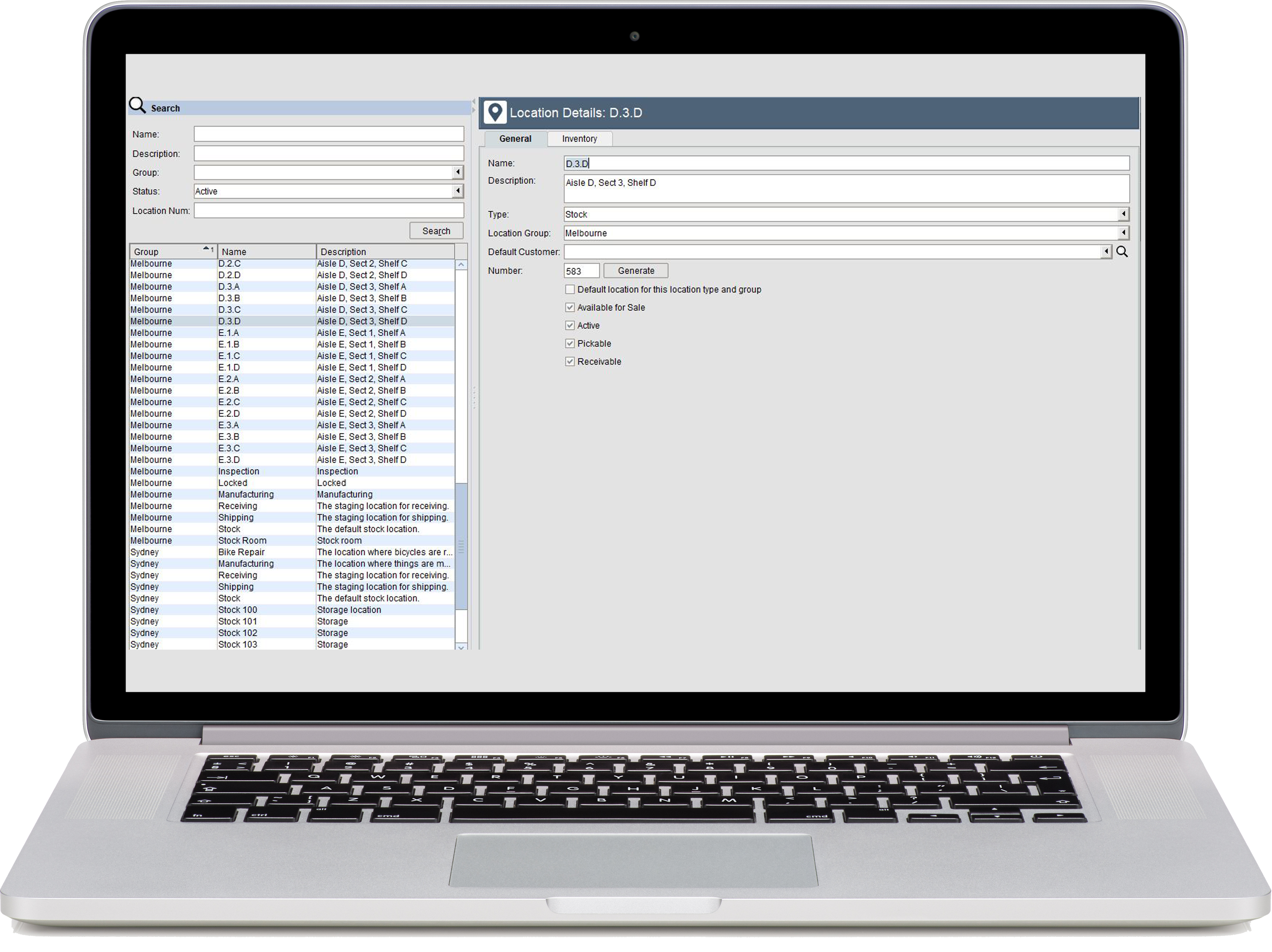 Fishbowl Inventory dashboard