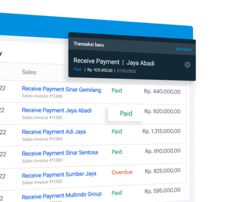 Dashboard Mekari Jurnal Invoice