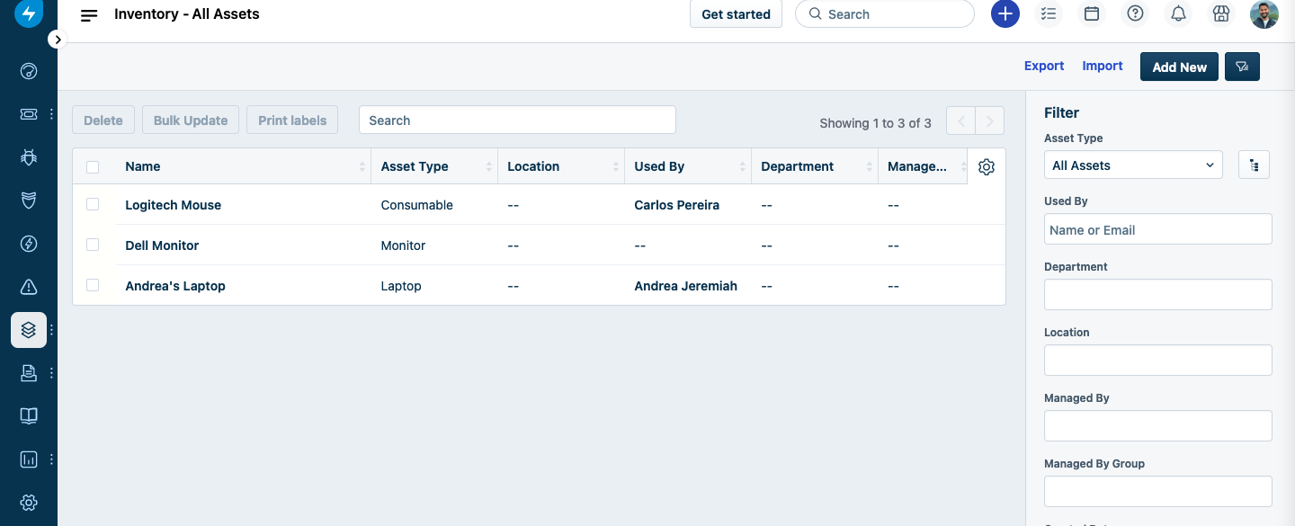 FreshService Asset Management Dashboard