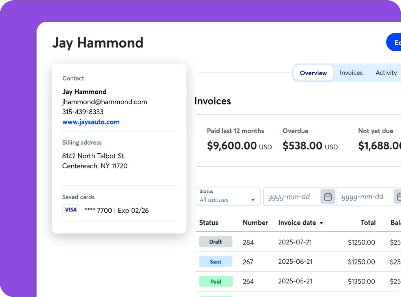 Wave Invoicing Dashboard