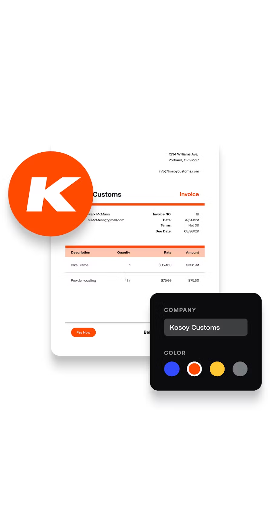 Ilustrasi Dashboard Invoice2go
