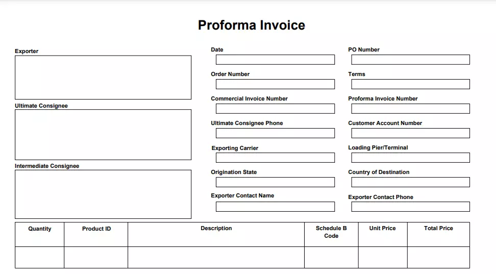 Contoh Proforma Invoice