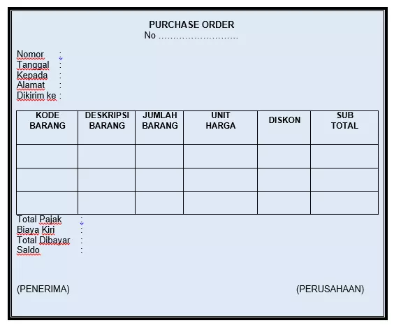 Template PO dalam Bahasa Indonesia (dengan gambar) 1